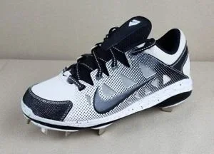 New Nike Women’s Hyperdiamond Pro Metal Softball Cleats Size 6 White/Black