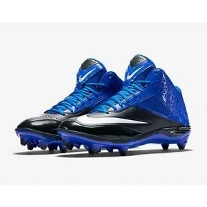 New Nike Womens 11.5 Lunar Code Pro Football Cleats Black/White/Royal
