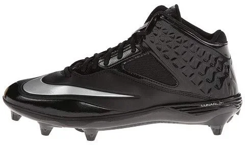 New Nike Womens 18 Lunar Code Pro 3/4 Football Cleats Black/Silver