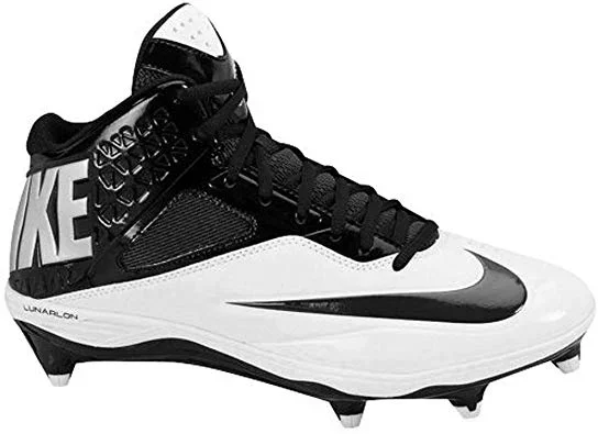 New Nike Womens 9.5 Lunar Code Pro 3/4 Football Cleats Black/White