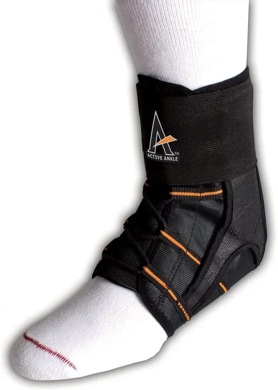New Other Active Ankle Power Lacer Premium Lace-Up Ankle Brace X-Sm Blk/Org