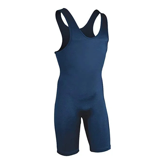 New Other Brute Mens Lycra High Cut Wrestling Singlet 013805C Youth Large Navy!!