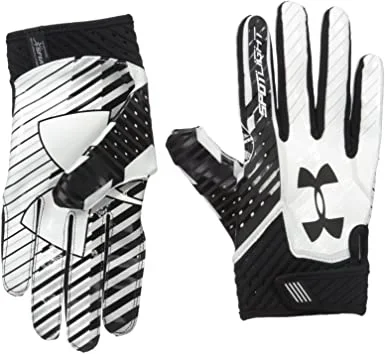 New Other Under Armour Men’s Medium Spotlight Football Gloves Black/White