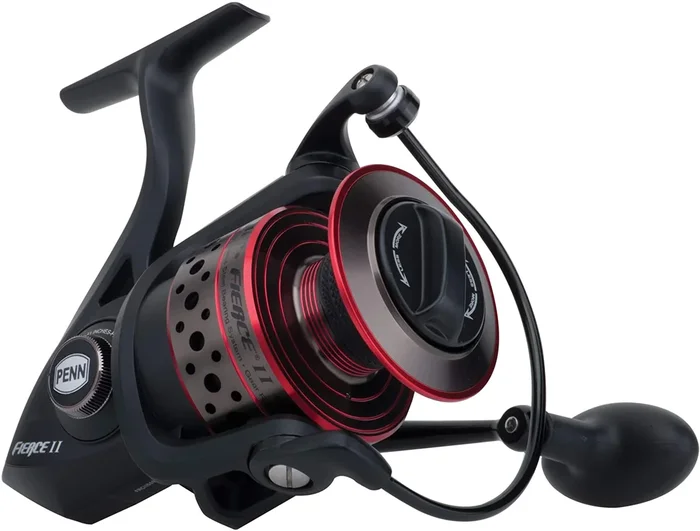New Penn Fierce II FRCII6000 Spinning Reel Ambi 4BB + 1RB, 6.2:1 Ratio Black/Red