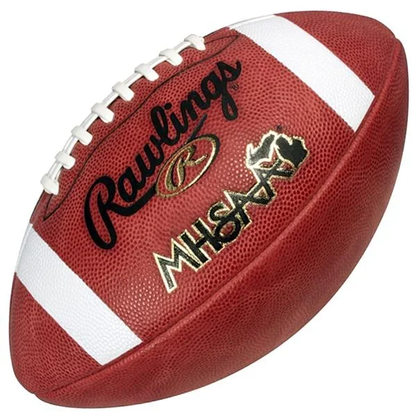 New Rawlings Leather ST5 Michigan Official Football MHSAA Brown/White