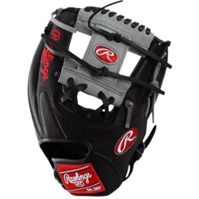 New Rawlings PRO2174-2BG Heart of the Hide 11.5″ RHT Baseball Glove Black/Gray