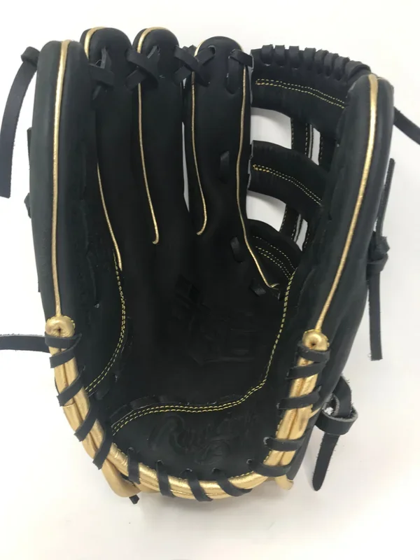 New Rawlings Select Pro Series 12.25 H Web Baseball Fielder Glove Black/Gold LHT