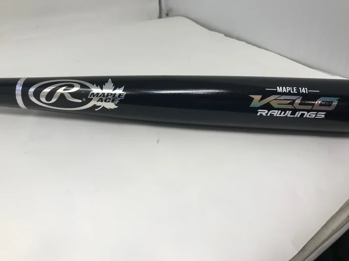 New Rawlings Velo Baseball Bat, 34″ Maple 141 Wood Bat (-3) Black/Silver