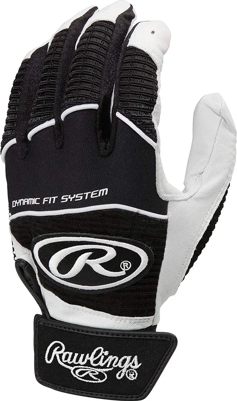 New Rawlings Youth Workhorse Batting Gloves Black/White Large