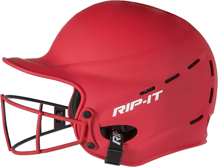 New Rip It Vision Pro Softball Batting Helmet Med/Lrg 6 1/2″-7 3/8″ Scarlet