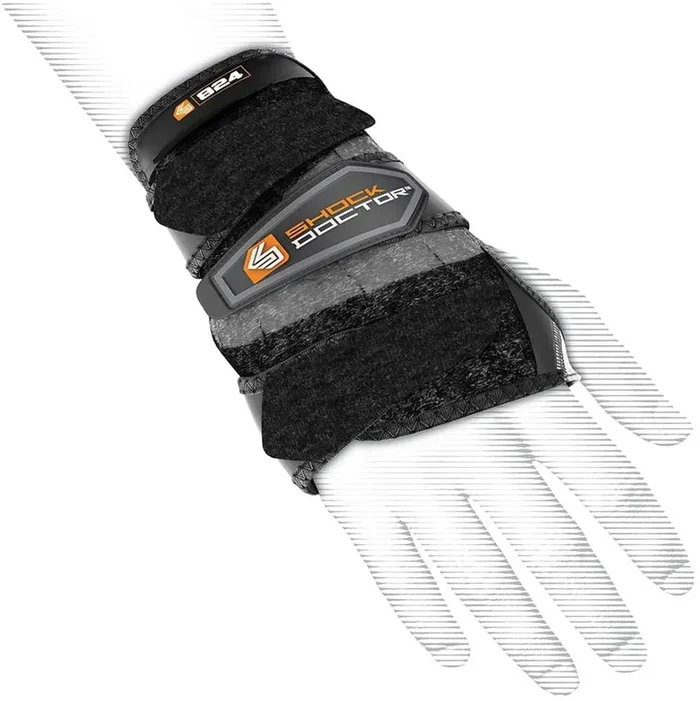 New Shock Doctor Black Wrist 3-Strap Support (Right, X-Large) Black Level #3