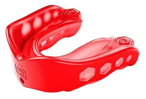 New Shock Doctor Gel Max Strapped Red Youth Mouthguard