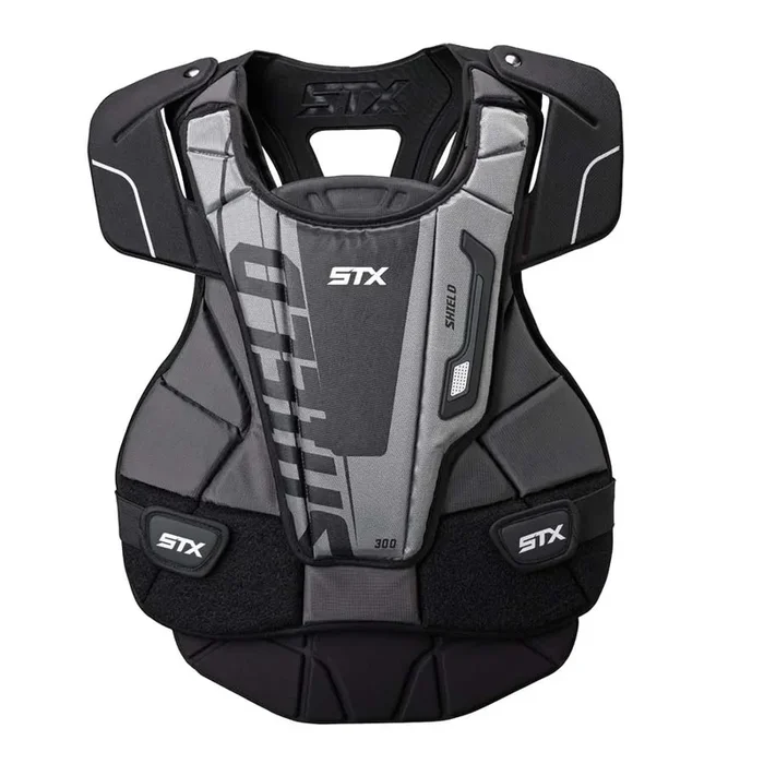 New STX Shield 300 Chest Protector Black/White/Silver Large