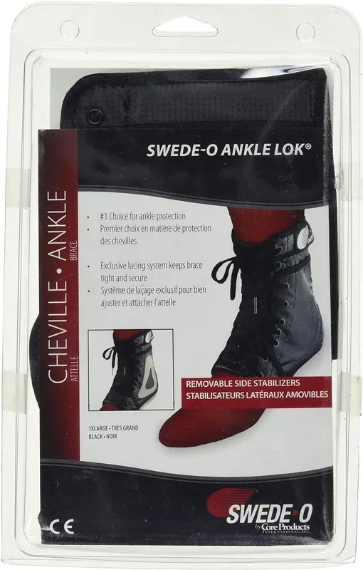 New Swede-O Ankle Lok Ankle Brace, Black – Small