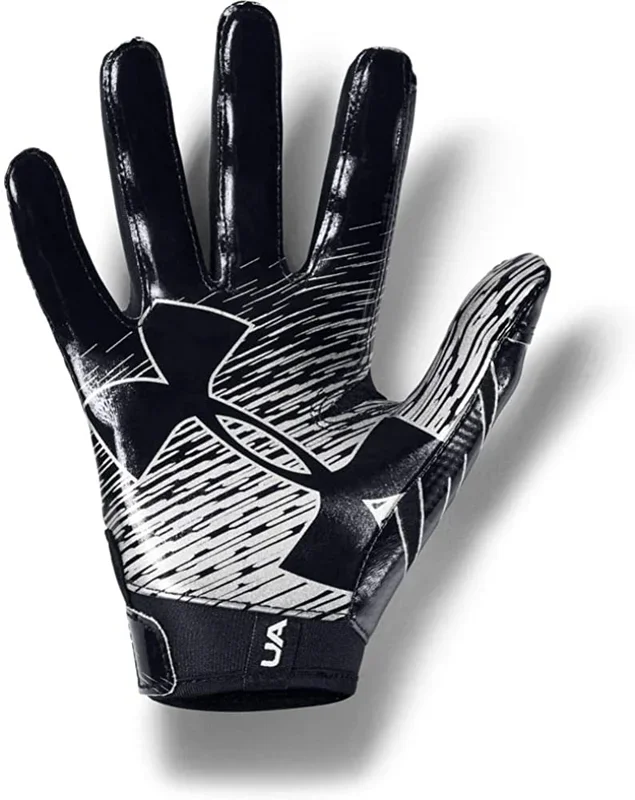 New Under Armour Adult Men F7 Football Gloves Large Black/Silver