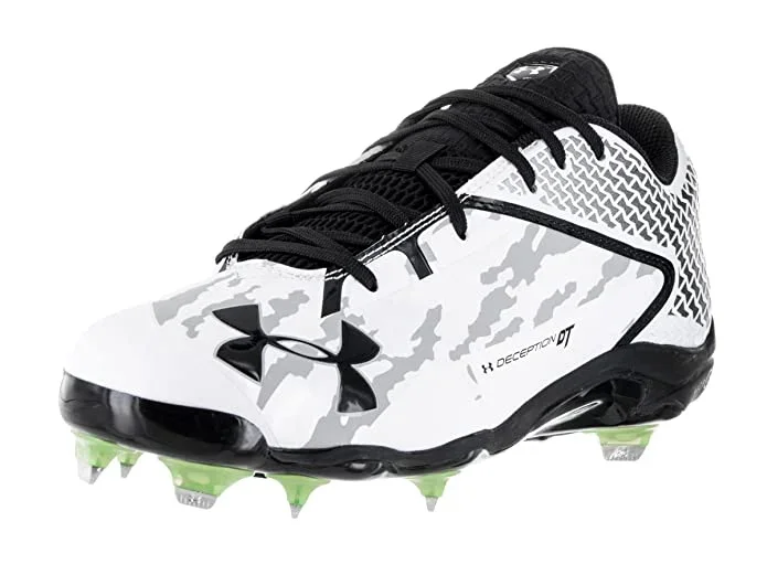 New Under Armour Deception Low DT Sz 8 Wht/Blk Part Metal/Molded Baseball Cleats