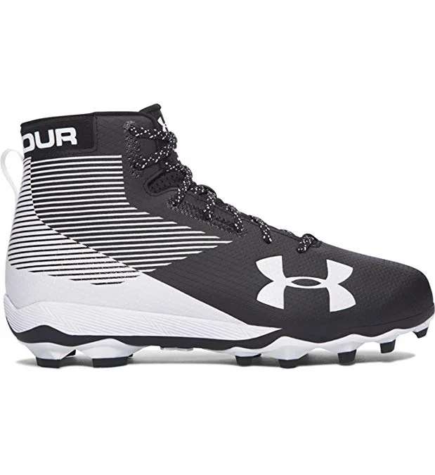 New Under Armour Hammer MC Molded Football Cleats Blk/Wht Men’s 12.5
