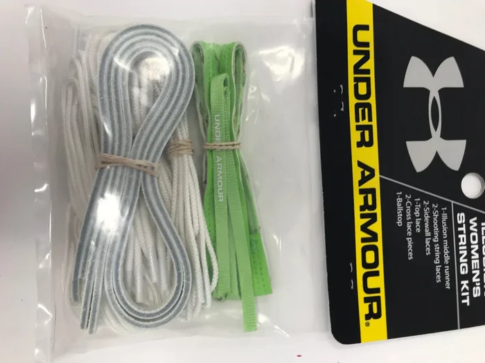 New Under Armour Illusion VX Women’s String Kit White/Green Lacrosse Lax