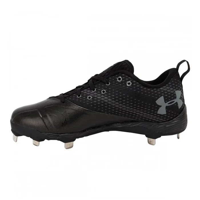 New Under Armour Men’s 9.5 Harper One Low ST Baseball Metal Cleats Black/Gray