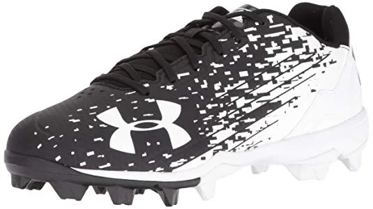 New Under Armour Men’s 9 Leadoff Low RM Baseball Molded Cleats Black/White