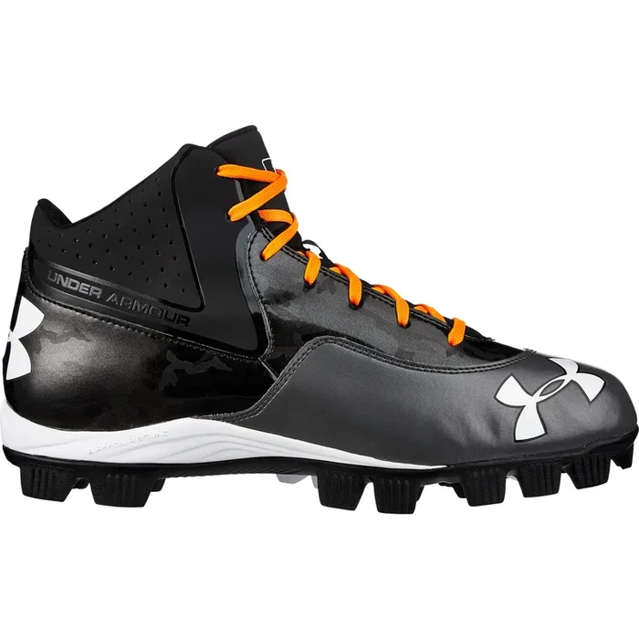 New Under Armour Men’s UA Ignite Mid RM CC Blk/Gray Size 12.5 Baseball Cleats