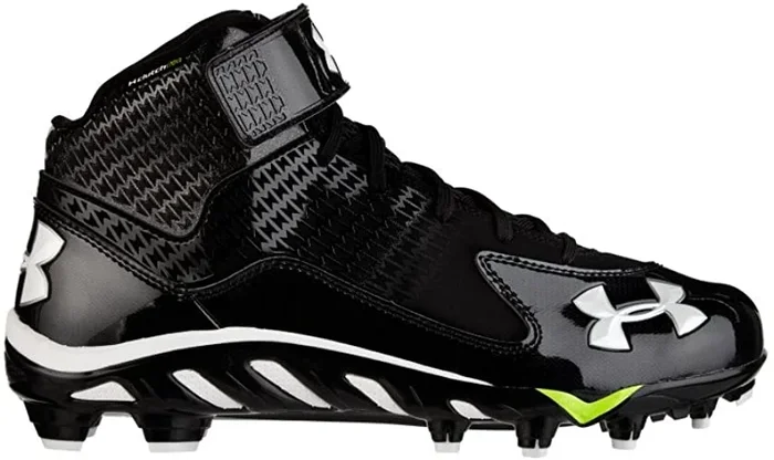 New Under Armour Men’s UA Spine Fierce Mid MC Football Cleats 11.5 Black/White