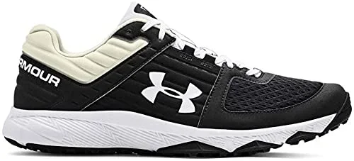 New Under Armour Men’s Yard Trainer Baseball Shoe Black/White Size 10.5