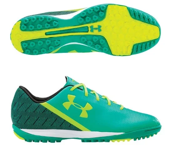 New Under Armour Mens 10.5 SF Flash TR Soccer Cleats Green/Yellow Molded Cleats