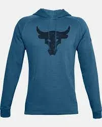New Under Armour UA PROJECT ROCK BRAHMA CC HD Sweatshirt Medium Royal/Black
