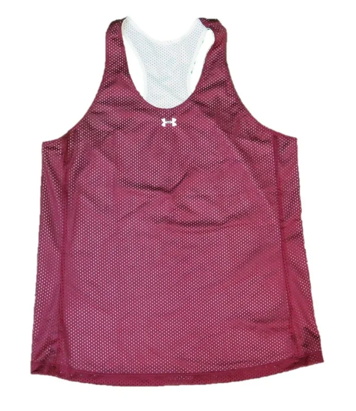 New Under Armour UA Womens Small Team Double Reversible Jersey Maroon/White