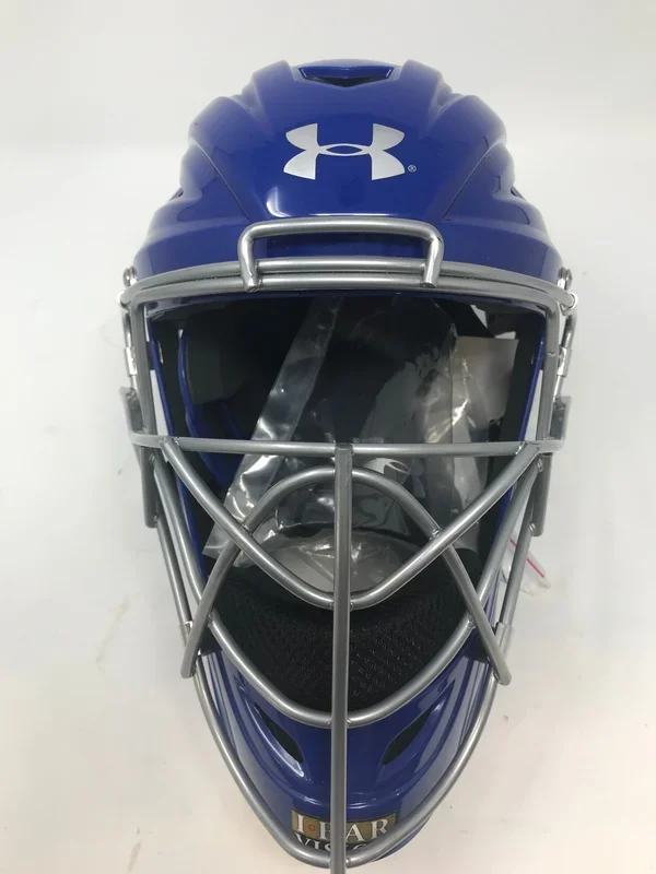 New Under Armour UAHG2YVS-1 6 1/4-7 Youth Catcher Helmet Pro Head Gear Ry/Slvr