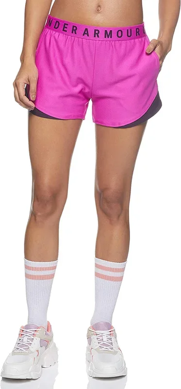 New Under Armour Women’s Play Up 3.0 Shorts X-Small Purple/Black