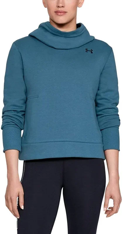 New Under Armour Women’s UA Cotton Fleece Logo Hoodie X-Small Blue