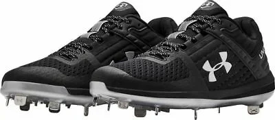 New Under Armour Yard Low ST Mens Size 10 Black/Gray Baseball Cleats