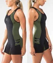 New Virus Singlet Women’s Bio Ceramic Elevated V2 EAU12 Large Olive/Black