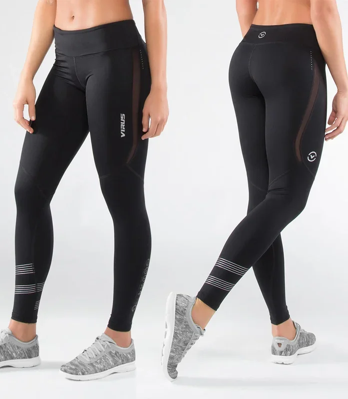 New Virus Women’s Stay Cool Eco33 Compression Pants X-Large Black/Silver