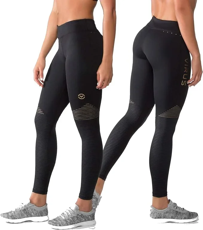 New VIRUS WOMEN’S EAU7X | BIOCERAMIC™ COMPRESSION PANT | BLACK/GOLD XL