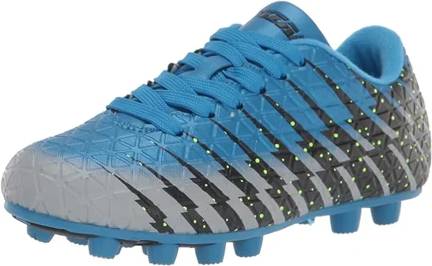 New Vizari Bolt FG Outdoor Soccer Shoes Molded Cleats 1Y Blue/Black/Gray