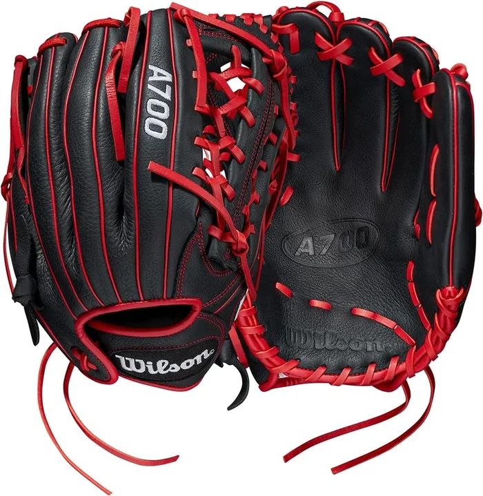New WILSON 2022 A700 Youth Baseball Glove 12″ RHT Outfield Black/Red