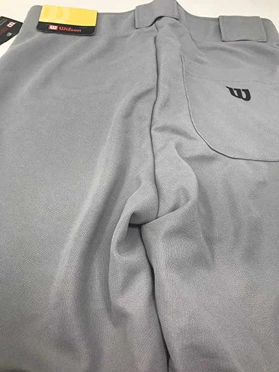 New Wilson A4114 SIGR Adult Poly Doubleknit Baseball Pant Gray Small