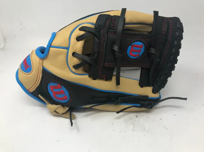 New Wilson A500 AO5RB18115 11.5 inch All Positions Baseball Glove Black/Tan/Blue