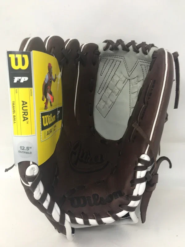 New Wilson Aura Fastpitch Softball Glove Series LHT 12.5 Inch Gray/Brown