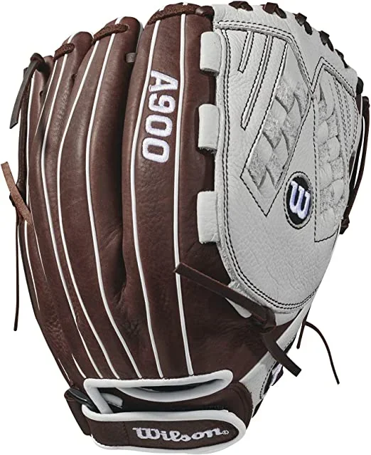 New Wilson Aura Fastpitch Softball Glove Series RHT 12.5 Inch Gray/Brown