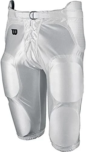 New Wilson REDI-PLAY Integrated Lustre Knit Youth Football Game Pant Wht XL