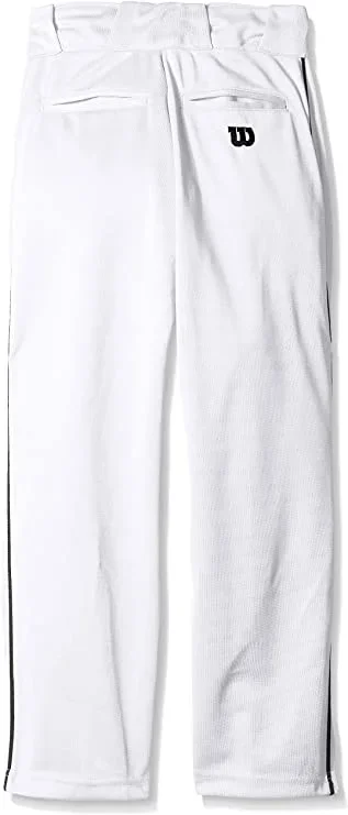 New Wilson Youth Classic Relaxed Fit Piped Baseball Pant XL White/Navy