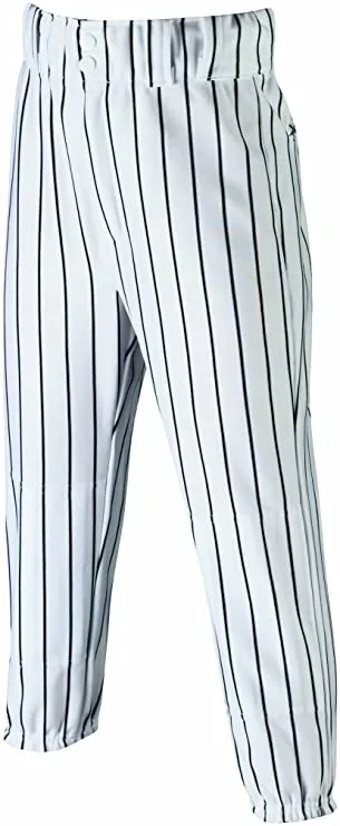 New Wilson Youth Team Poly Warp Knit Pinstripe Baseball Pant Medium Black/White