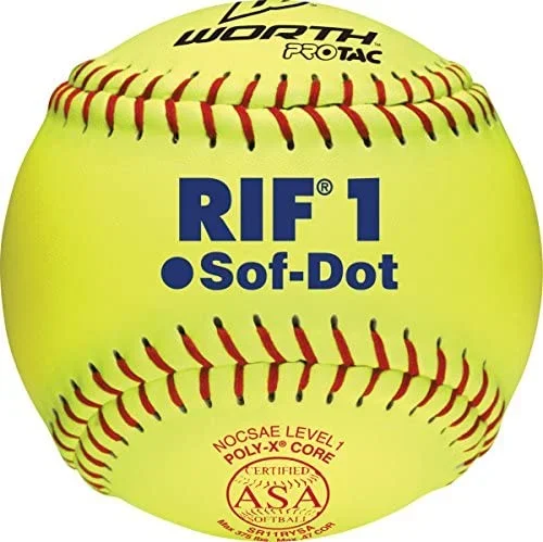 New Worth 11-Inch Firm Center Stamped Optic Yellow Fastpitch Softball Dozen