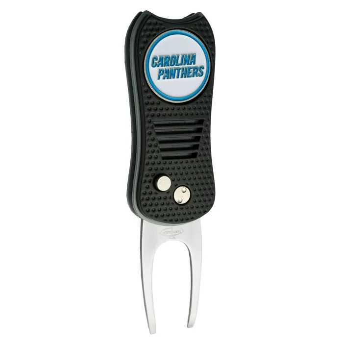 NFL Switchblade Divot Repair Tool with Double-Sided Removable Magnetic Ball Marker (Carolina Panthers)