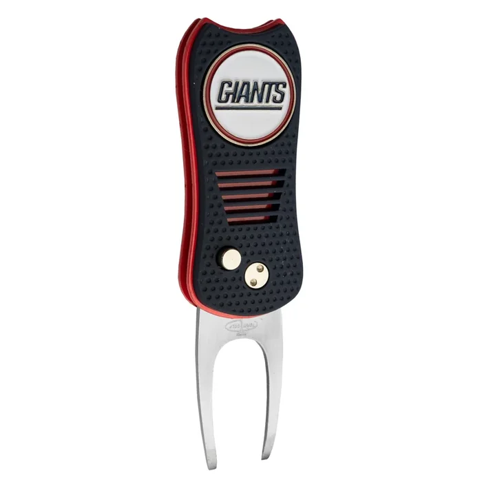 NFL Switchblade Divot Repair Tool with Double-Sided Removable Magnetic Ball Marker (New York Giants)