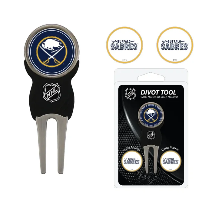 NHL Custom Golf Divot Tools with 3 Double-Sided Magnetic Ball Marker (Buffalo Sabres)